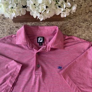 FootJoy Heather Pinstripe Lisle Golf Polo (size L)